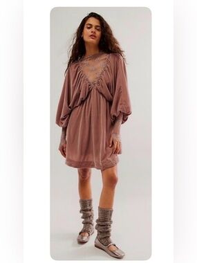 Free People Mini Dress in Dusty Rose